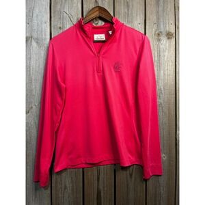 EP Pro Tour Tech Womens Pink Quarter Zip Golf Pullover Long Sleeve Shirt Medium